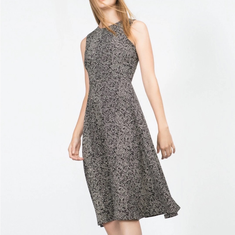 Zara Herringbone Midi Dress